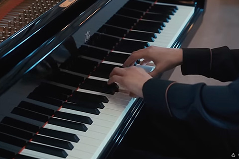 Eydís Evensen Playing the Piano